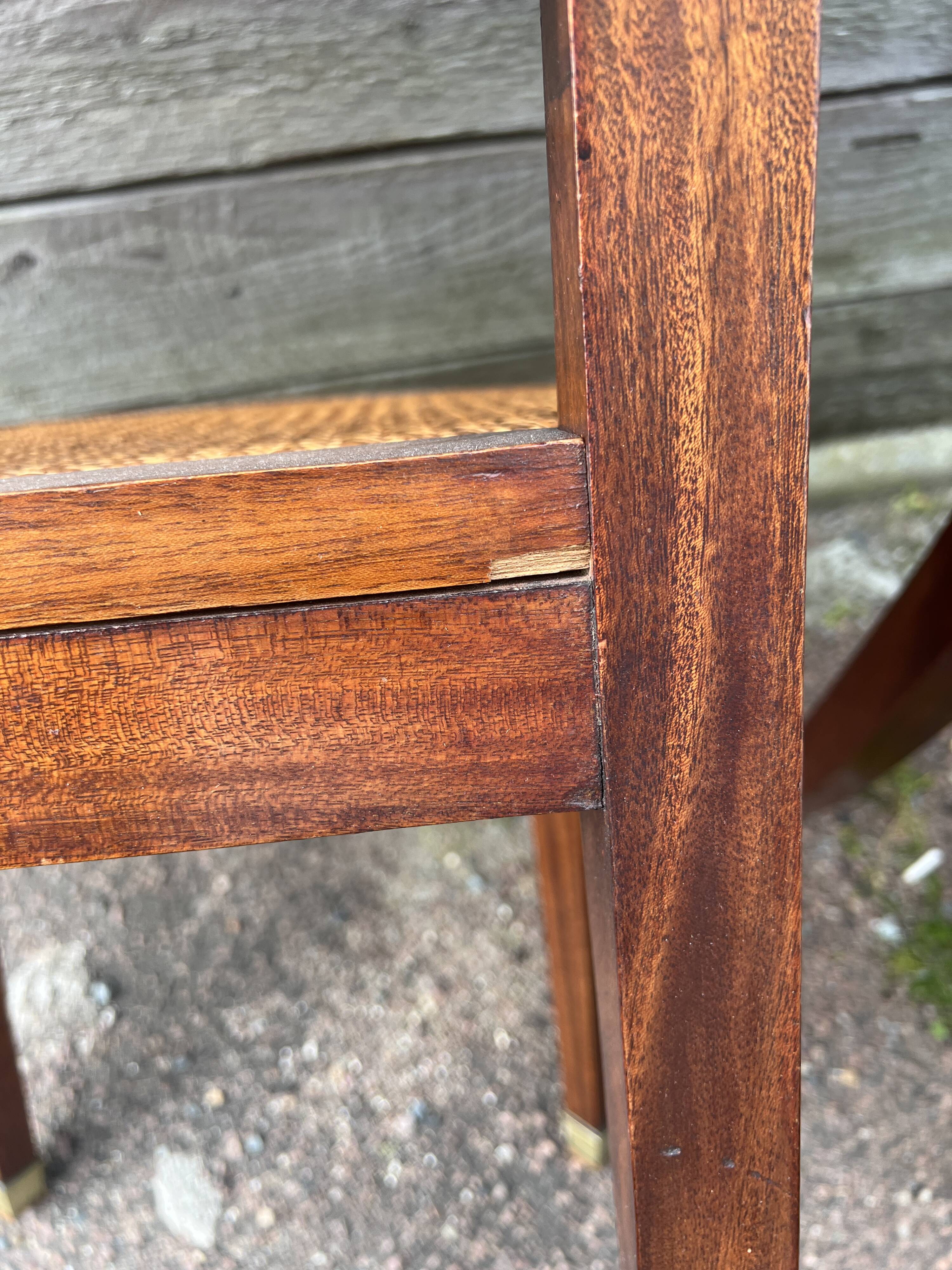Six caned mahogany chairs, Art Deco, 20th century.