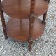 Vintage oak pedestal table with 3 shelves from the 60s