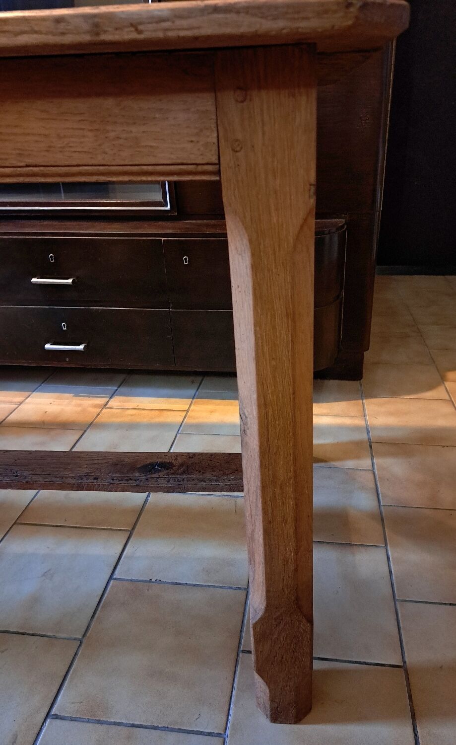 19th century farm table in solid oak
