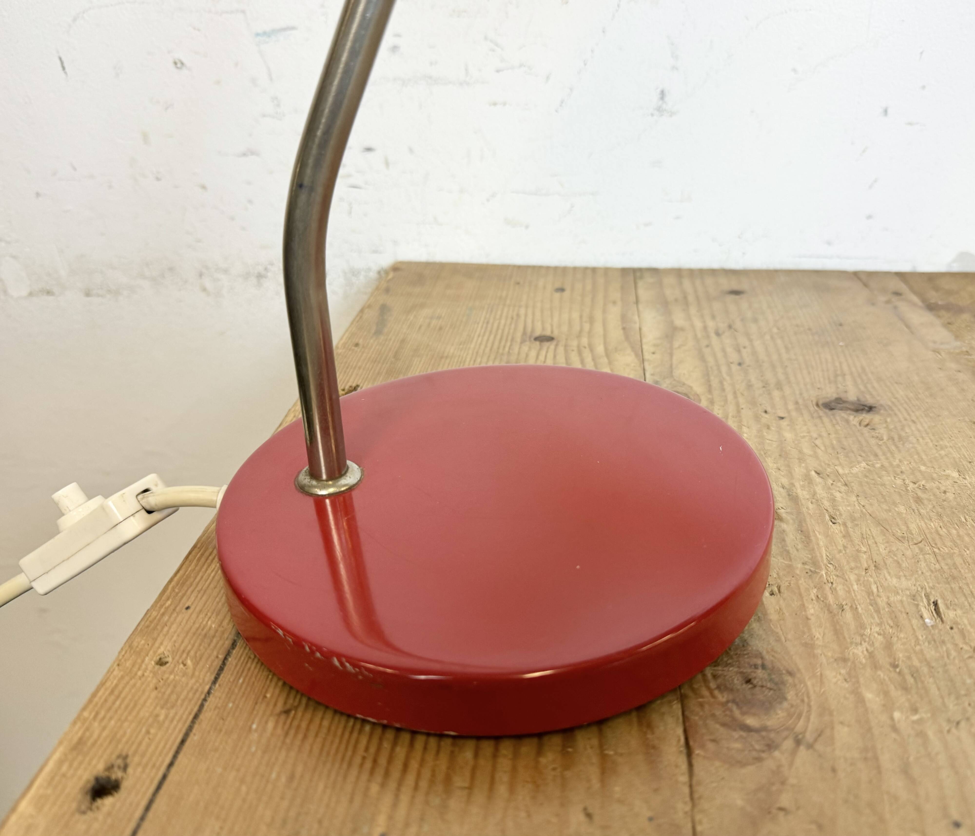 Vintage red east german table lamp from aka leuchten, 1970s