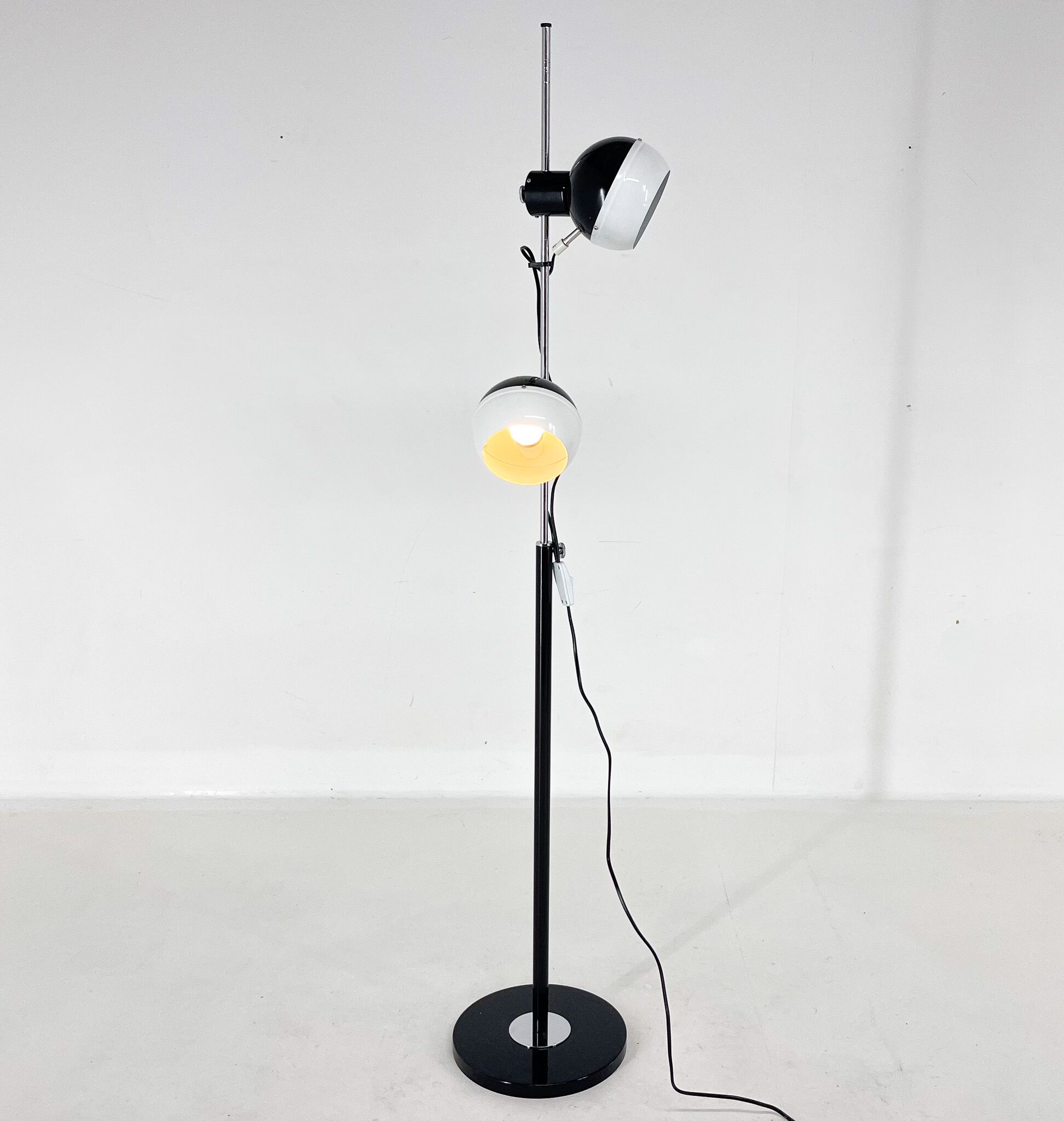 Adjustable Magnetic Floor Lamp, Restored, Czechoslovakia