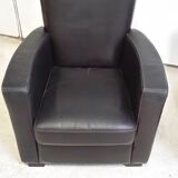 Pair of leather club armchairs
