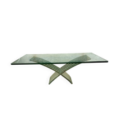 Vintage design coffee table in glass and bronze Vvv Valenti