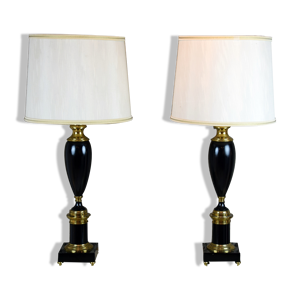 Paire de lampes laquées