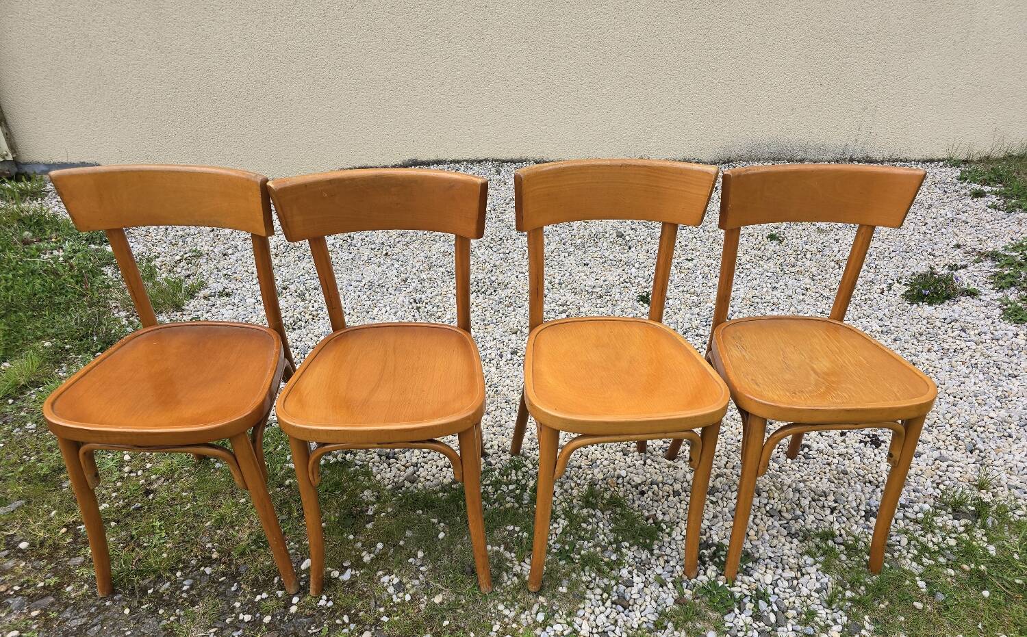 Set of four vintage bistro chairs