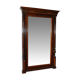Grand miroir mural en acajou marron sculpté style classique XIXe siècle, glace d'origine