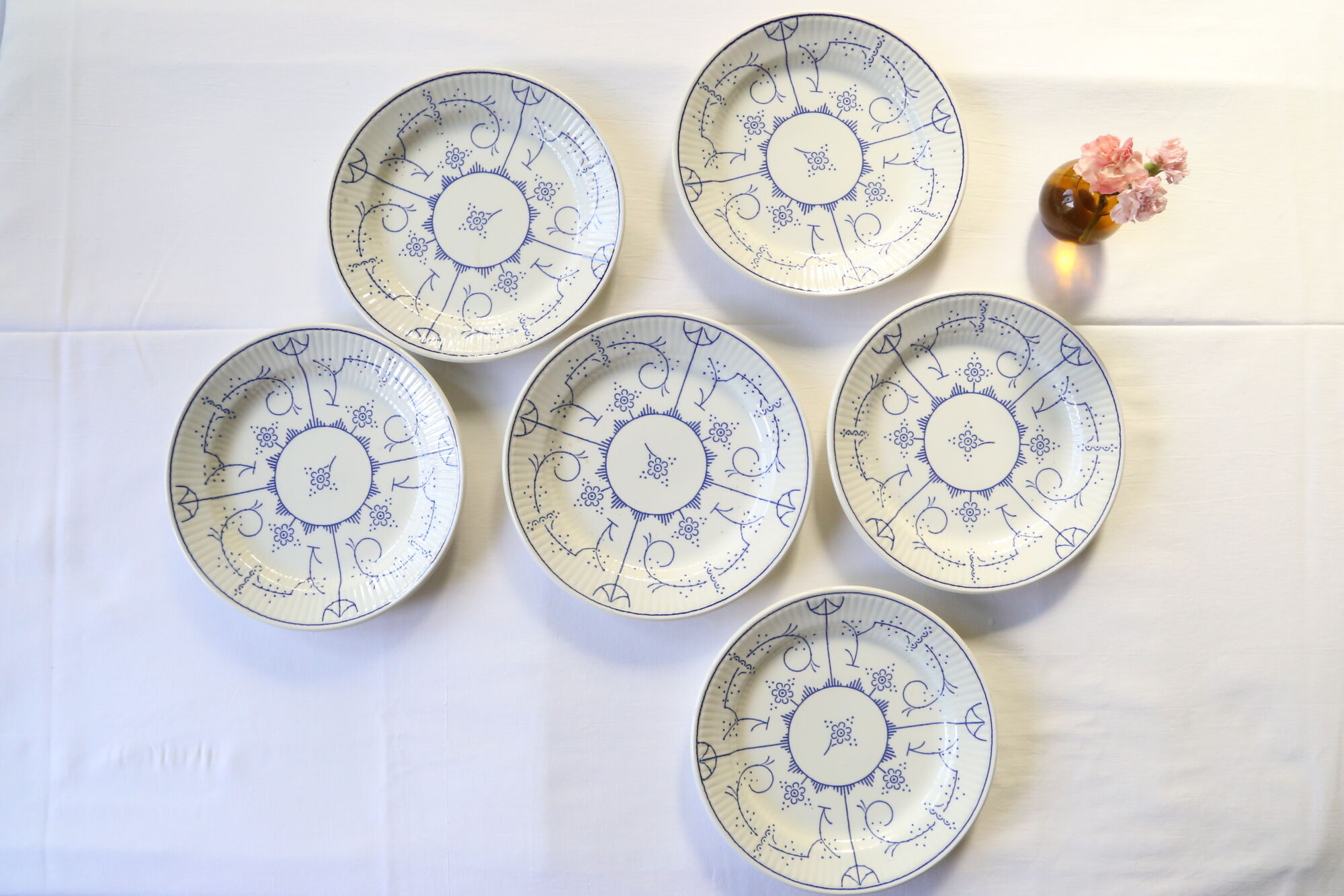 Set of 6 dessert plates Boch La Louvière Belgium, vintage, Belgium