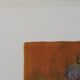 Paul Collomb: Bouquet on a blue background, signed original lithograph.