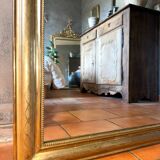 Antique gilded Louis-Philippe mirror, 19th century.