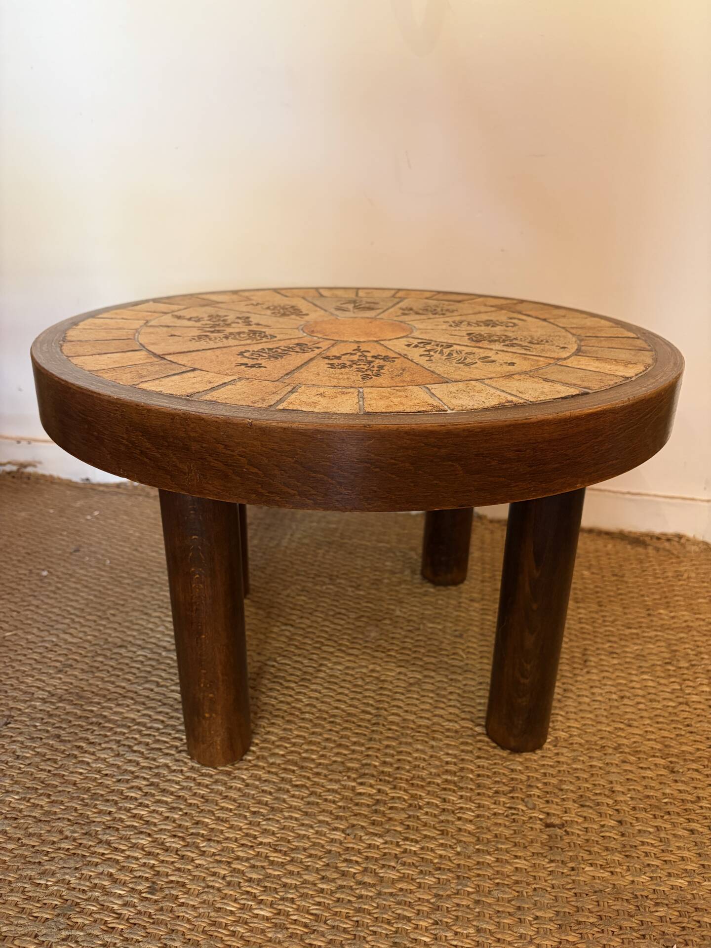 Mini ceramic coffee table Herbiers Vallauris 1960s