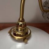 White opaline and terrazzo wall light