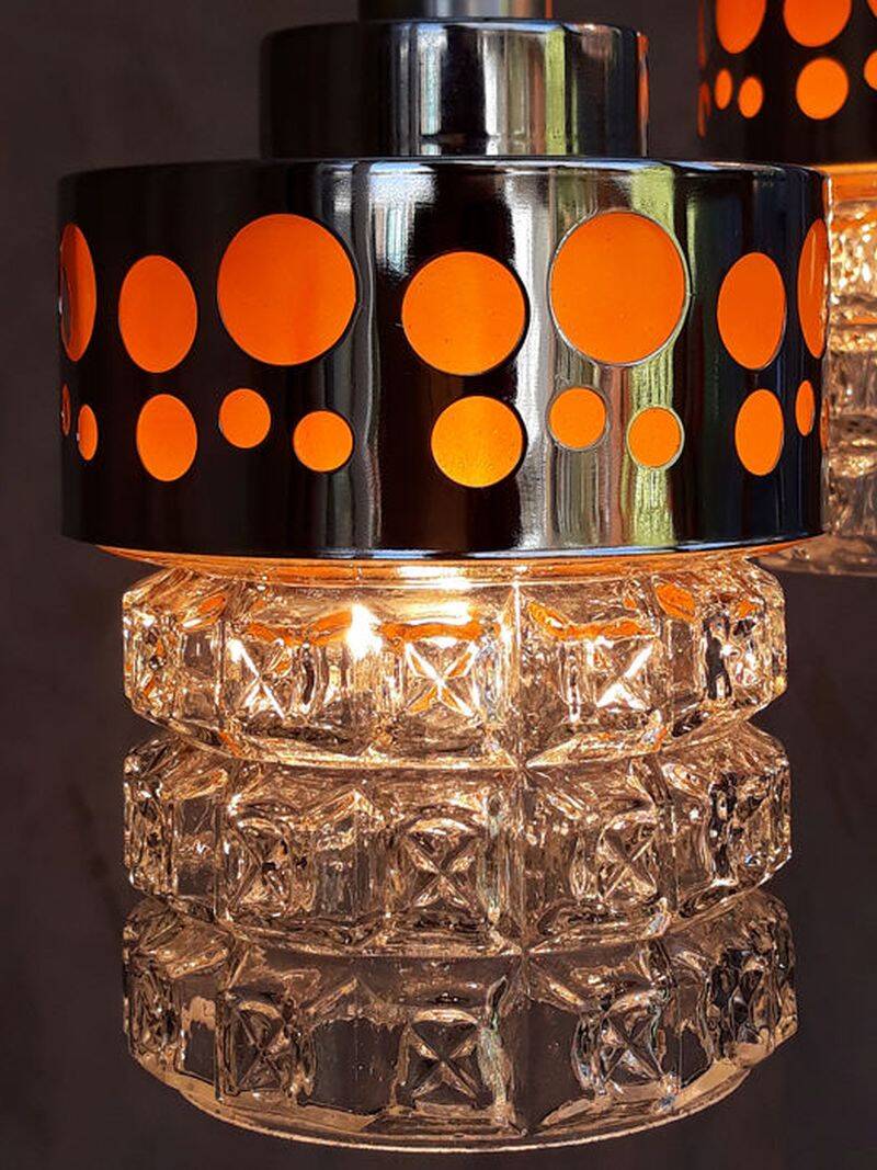 Waterfall pendant lamp by Raak Amsterdam, 1970s