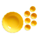 Set de saladier & 6 coquetiers jaune d 'or Afibel