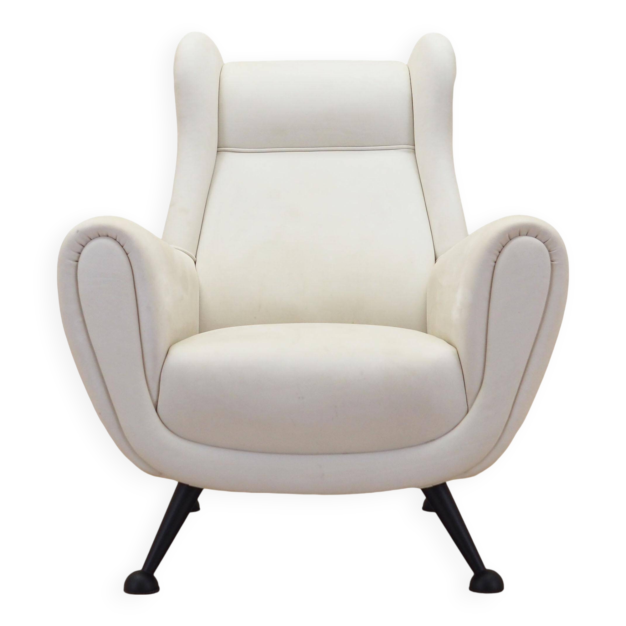 White armchair, Italian design, 1980s, production: Italy