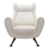 Fauteuil blanc, design italien, années 80, production : Italie