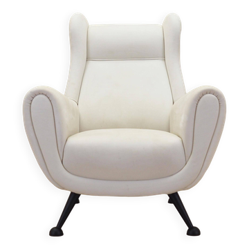 White armchair, Italian design, 1980s, production: Italy