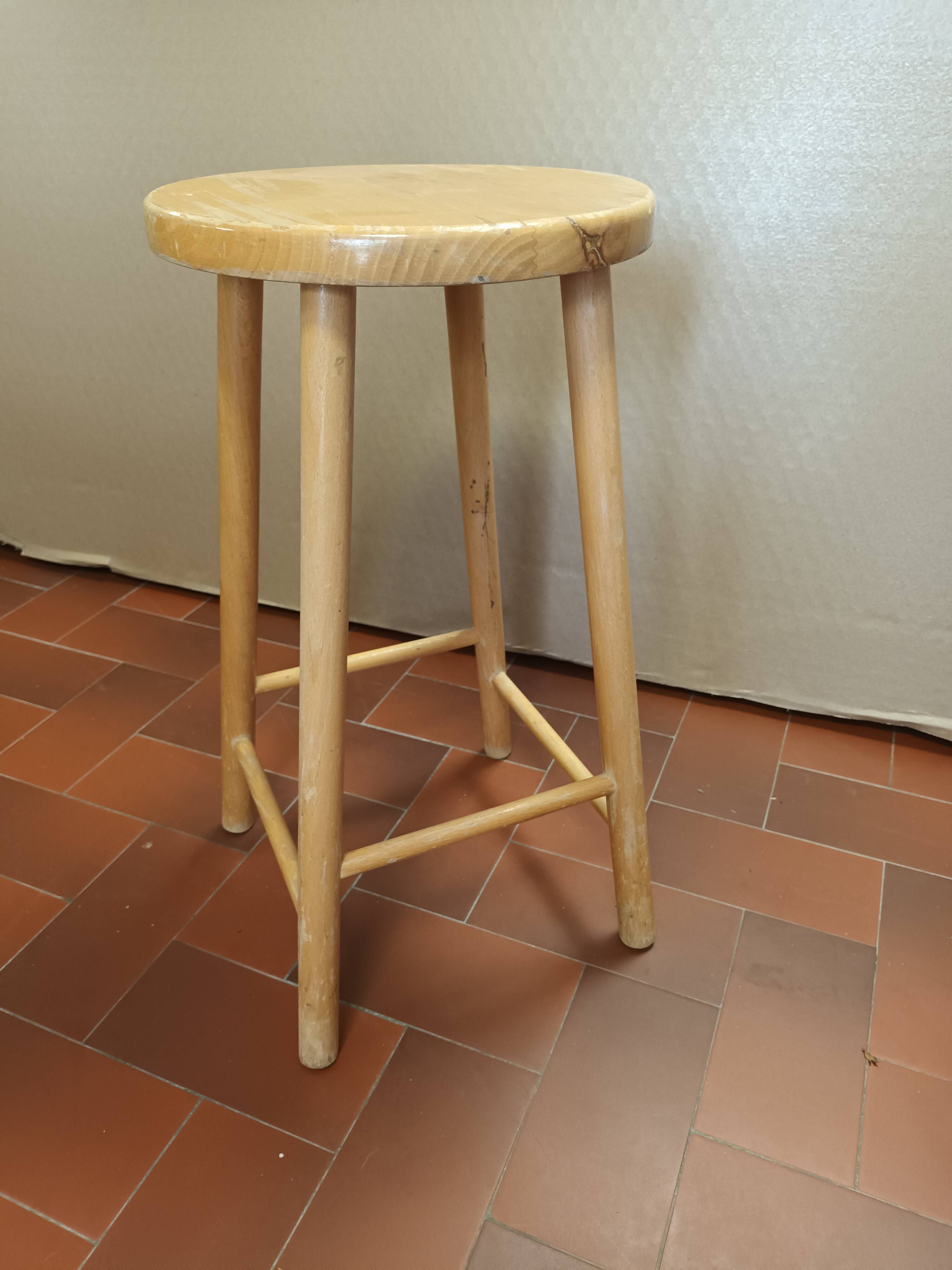 Beech wooden stool
