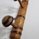 Ancien portemanteau rustique en bois tourné à l'imitation du bambou 1900, 6 patères