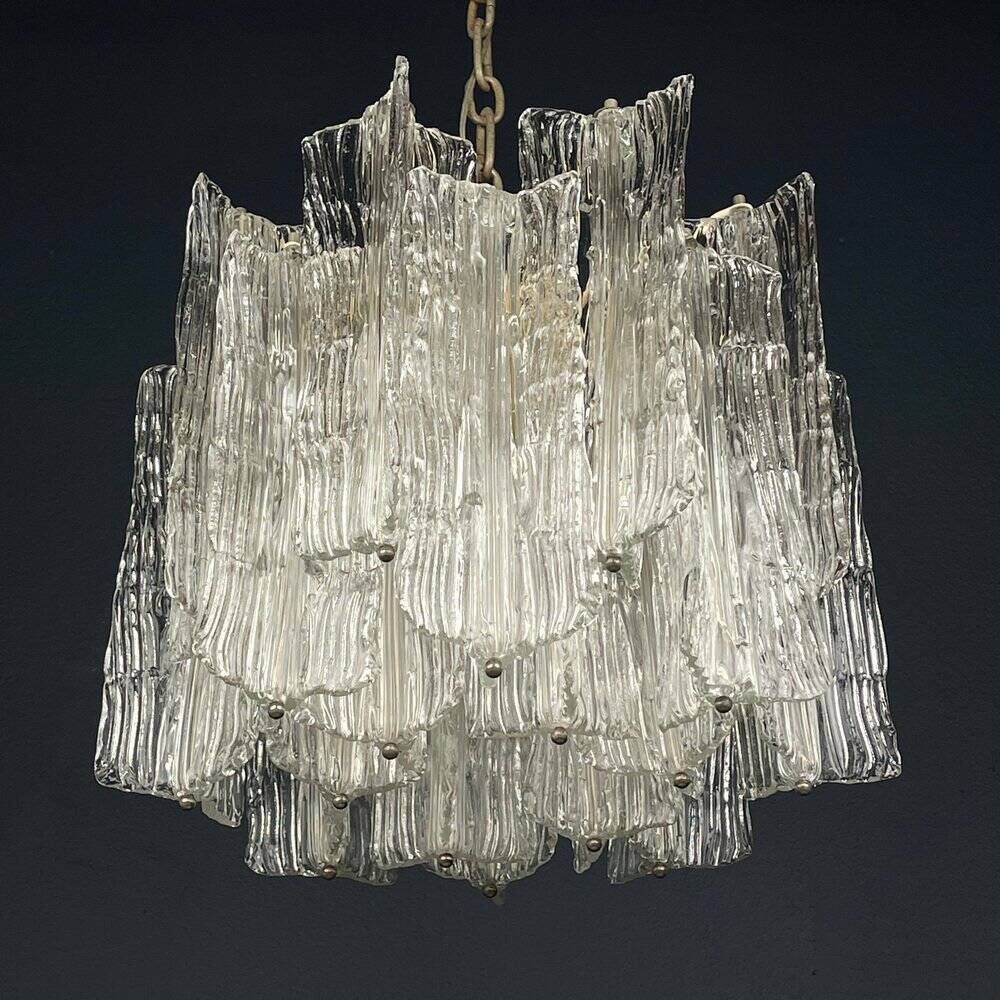 Murano glass chandelier "Eliche" by Venini, Italy, 1960s
