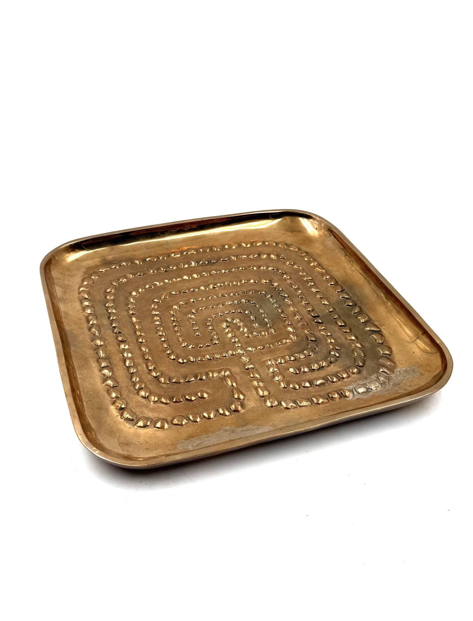 Modern solid brass tray / vide poche, Atelier Ventrella Italy 1980s