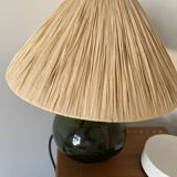 Glass lamp and natural rafia madame stoltz