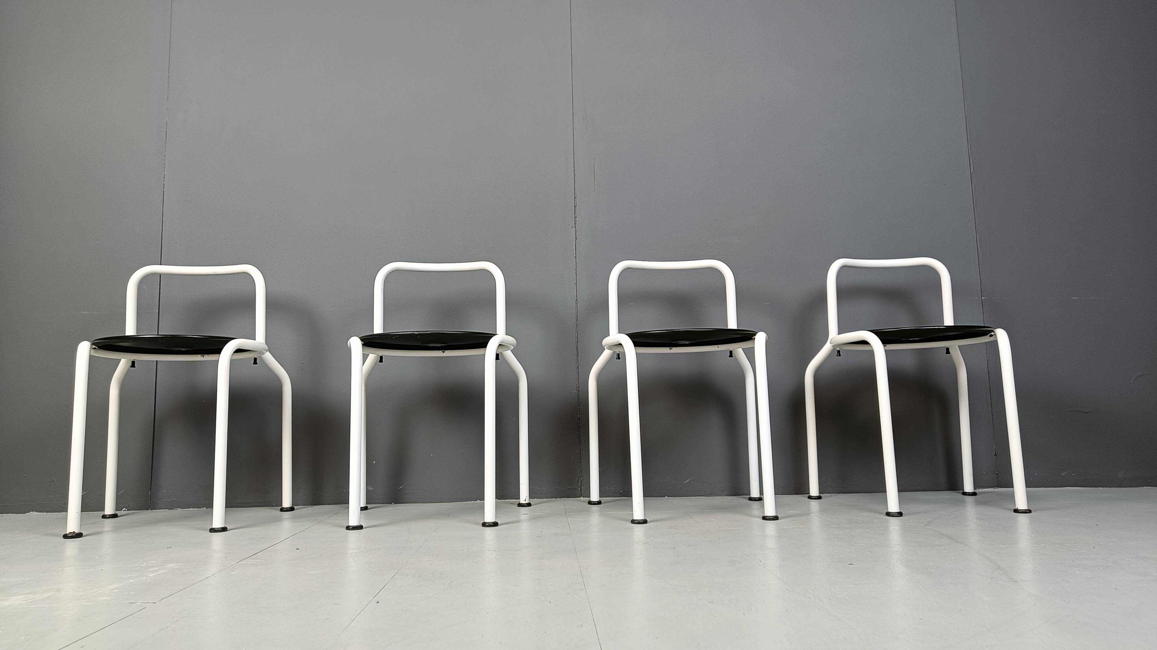 Postmodern dining chairs by Pietro Arosio for Airon, 1980s