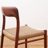Chaise - Niels Otto Møller - modèle 75 - Corde danoise refaite - Restaurée