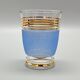 5 pretty multicolored frosted glasses with gold edges, vintage france 1950s