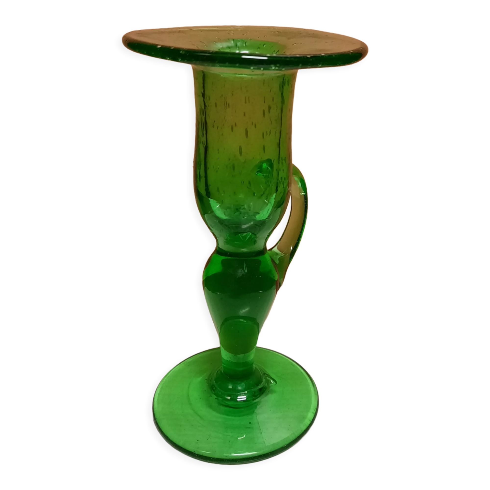 Biot glass candle holder