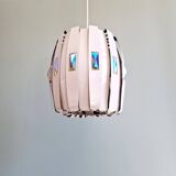 Scandinavian pendant light in metal and prismatic glass, Werner Schou, 1960-70