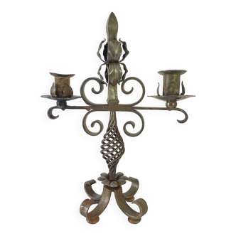 Wrought iron candlestick 2 lights