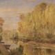 Peinture de paysage signée A. Corradi, années 1950.