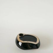 Vide-poche en céramique, forme libre, noir et rose, 1970