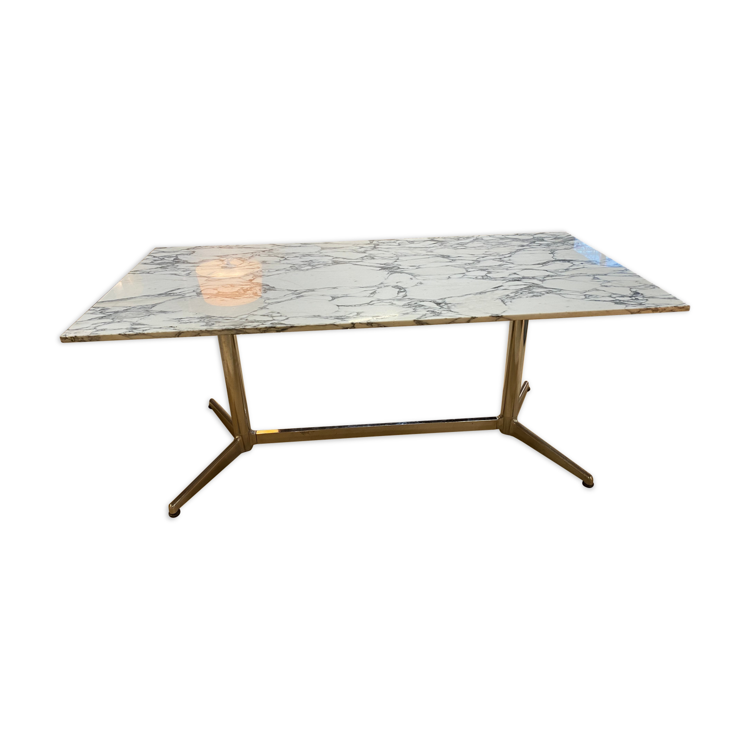 Dining room table marble chrome legs