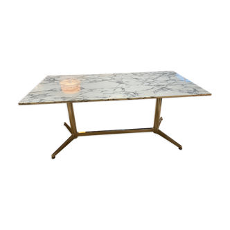 Dining room table marble chrome legs