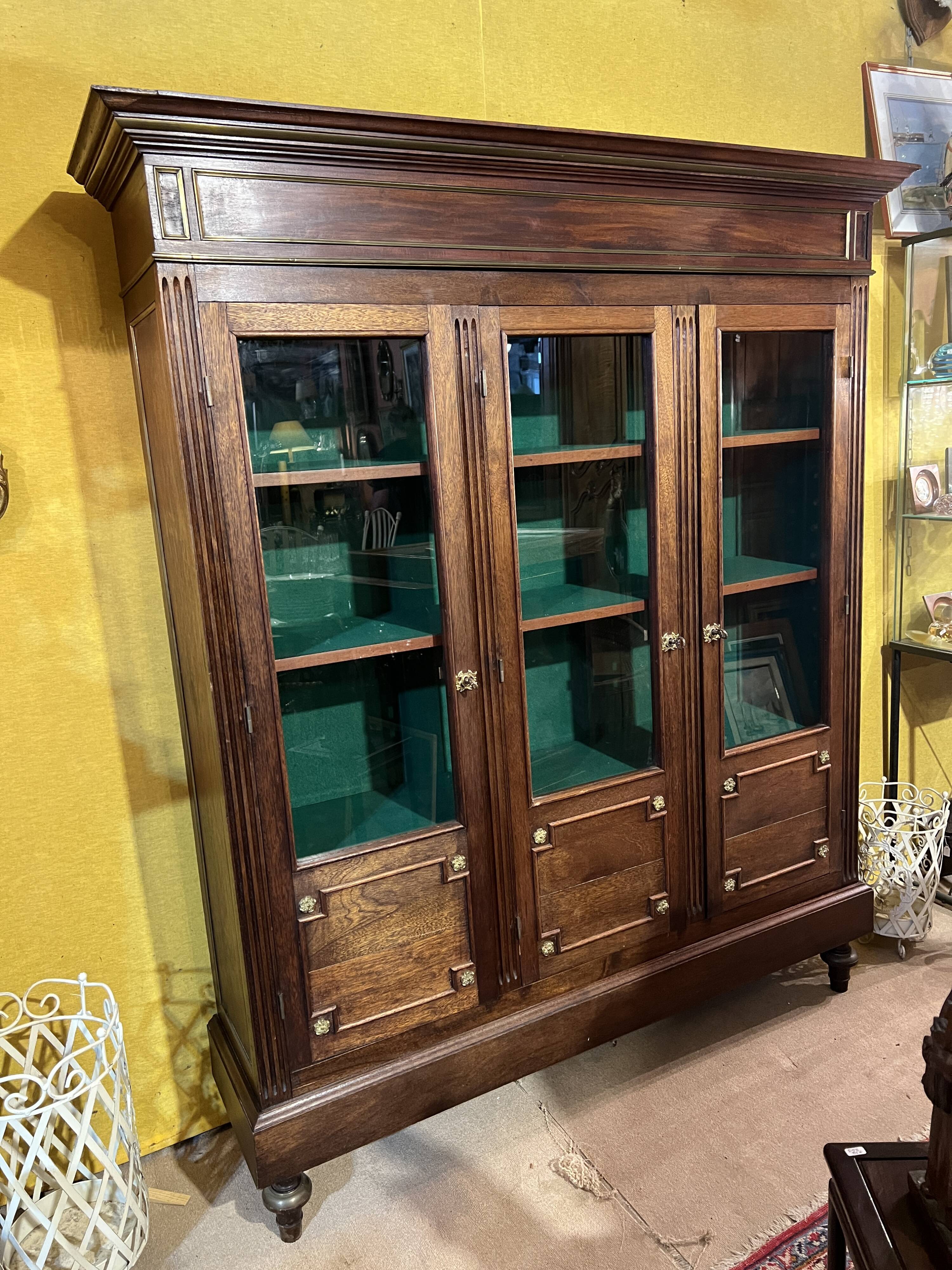 Louis XVI style mahogany bookcase, 3 doors