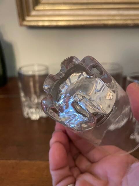 4 vintage antique liqueur glasses