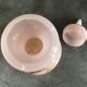 Old bonbonnière in opaline glass pink and white p. schneider 28 cm