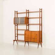 Scandinavian free standing teak wall unit, Norway 1960s.