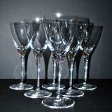 Lot de 6 verres à vin blanc BEAUBOURG en cristal de Sèvres signé 19cm