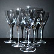 Set of 6 BEAUBOURG white wine glasses in Sèvres crystal signed 19cm