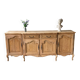 Vintage sideboard renovated in marquetry and raw solid wood