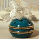 Art Deco green & gold flower ball vase