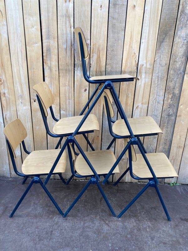 Vintage Galvanitas S35 chair – blue compass frame