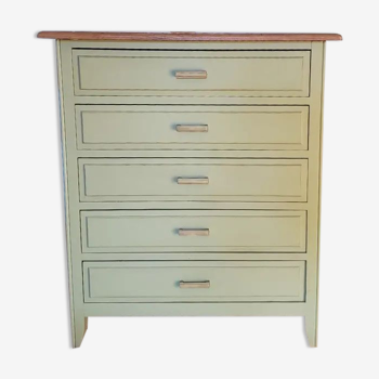 Commode parisienne vert tilleul