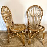 Pair of rattan chairs made in Landes