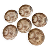 Series of 6 vintage Sarreguemines fish plates