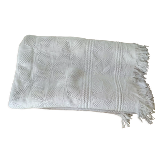 Ecru white cotton bedspread
