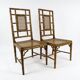 Paire de chaises de salle à manger en faux bambou, années 1970