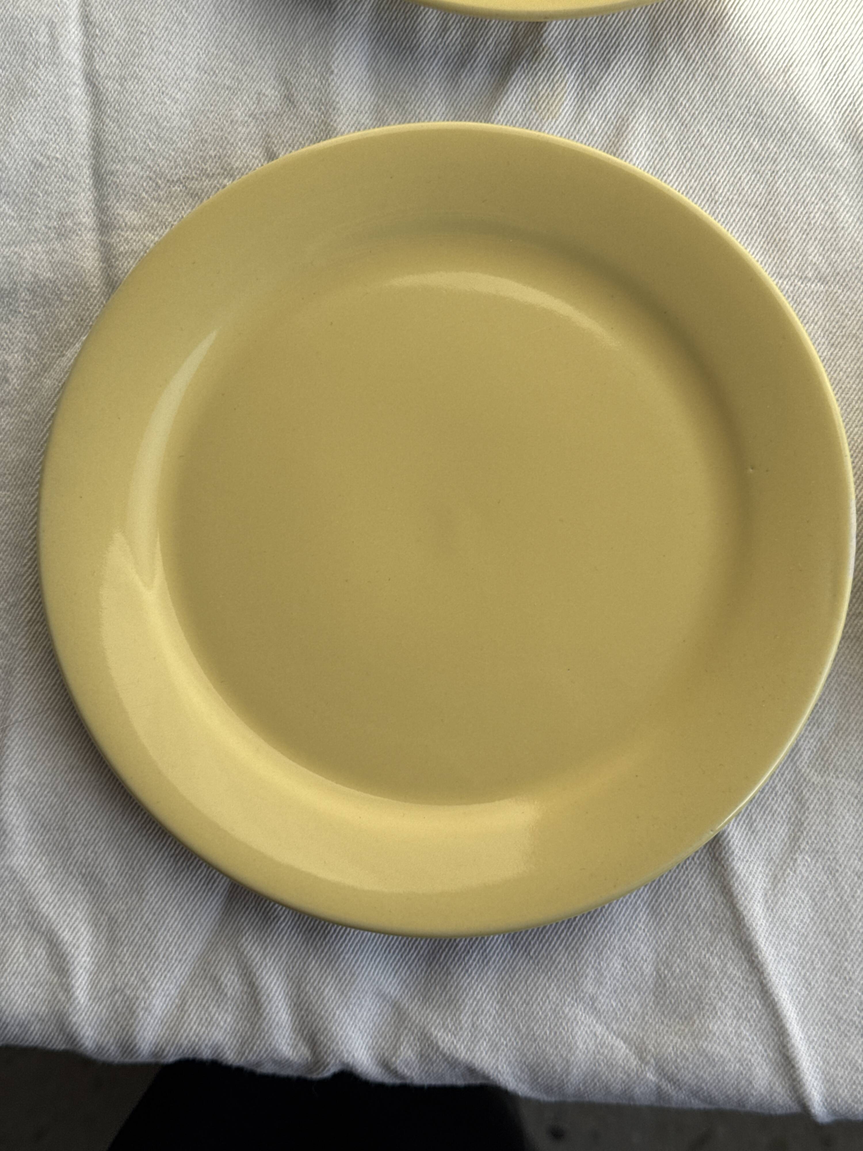 Set of 6 modern yellow dessert plates D19